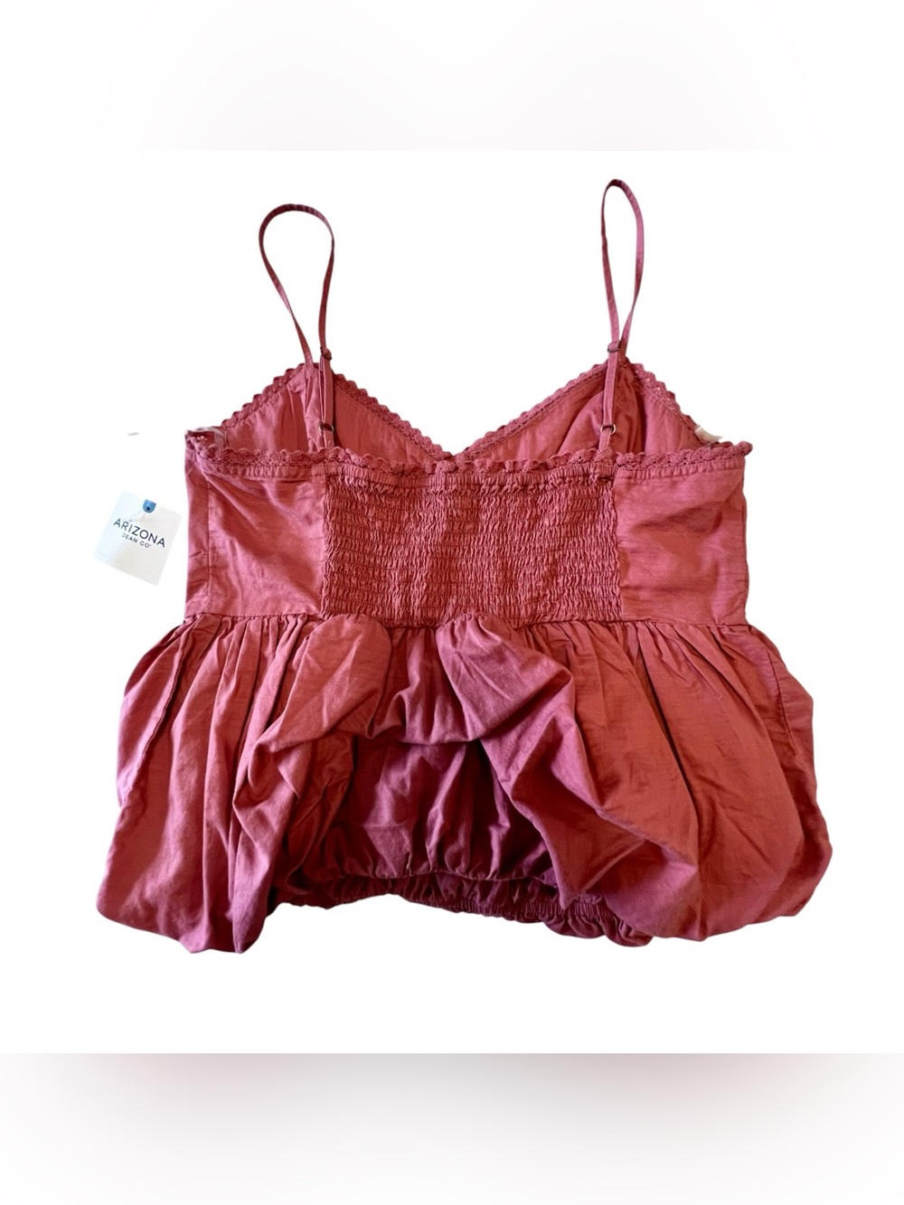 Arizona Jean Company Rose Pink Bubble Hem Tank Top - Picture 2 of 3